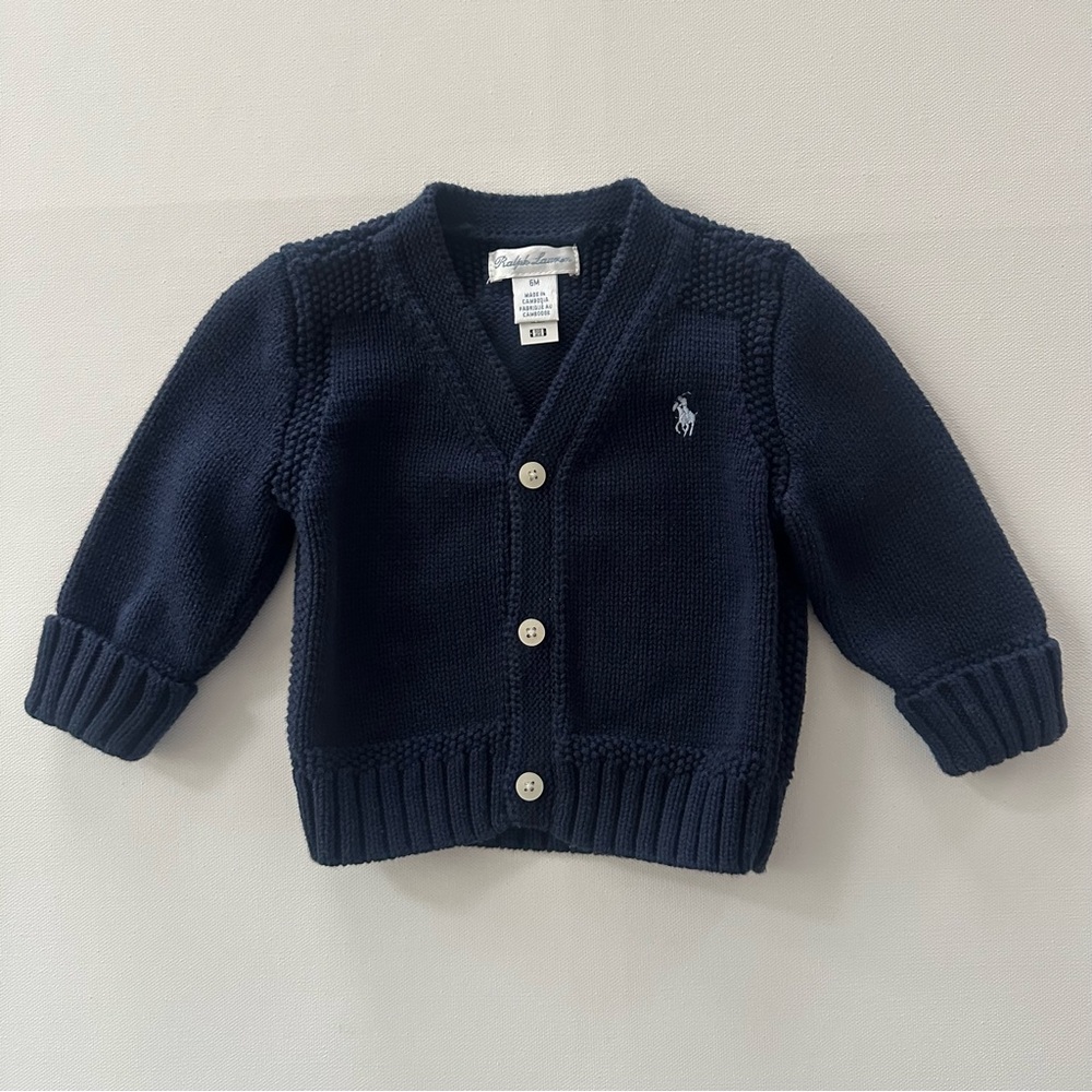 Ralph Lauren 6 Months Baby Boy Dark Blue Sweater Cardigan